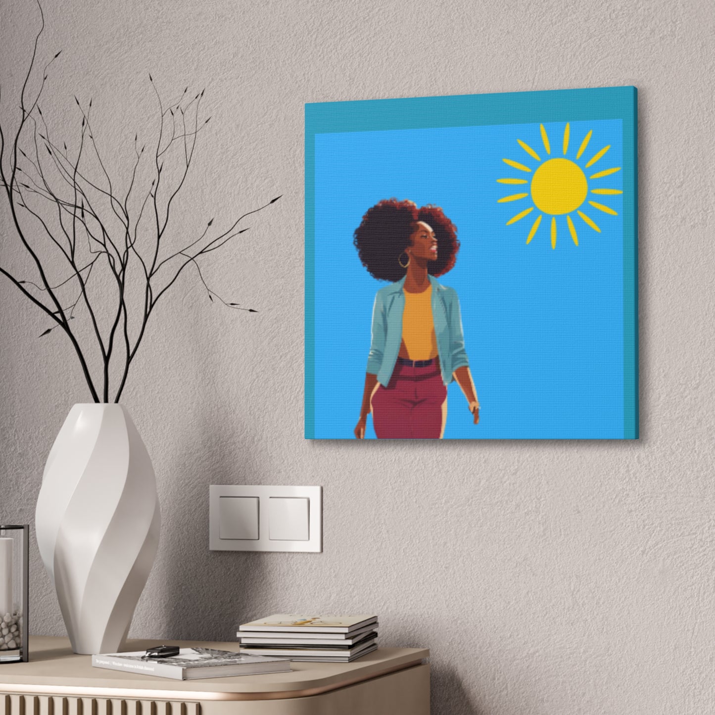 Sunshine Afro Woman Canvas Art - Vibrant Home Décor