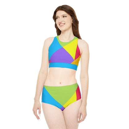 Colorful Sporty Bikini Set - Vibrant Athletic Swimwear for Beach & Pool