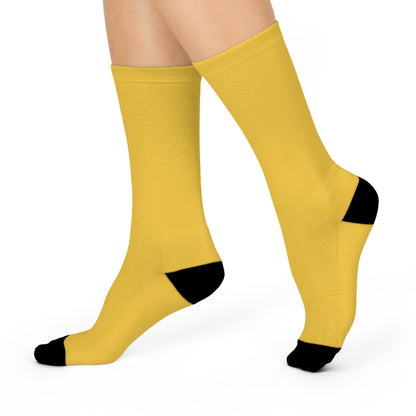 Cushioned Crew Socks - Cozy Yellow Comfort for Everyday Wear