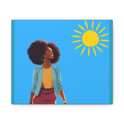 Sunshine Afro Woman Canvas Art - Vibrant Home Décor