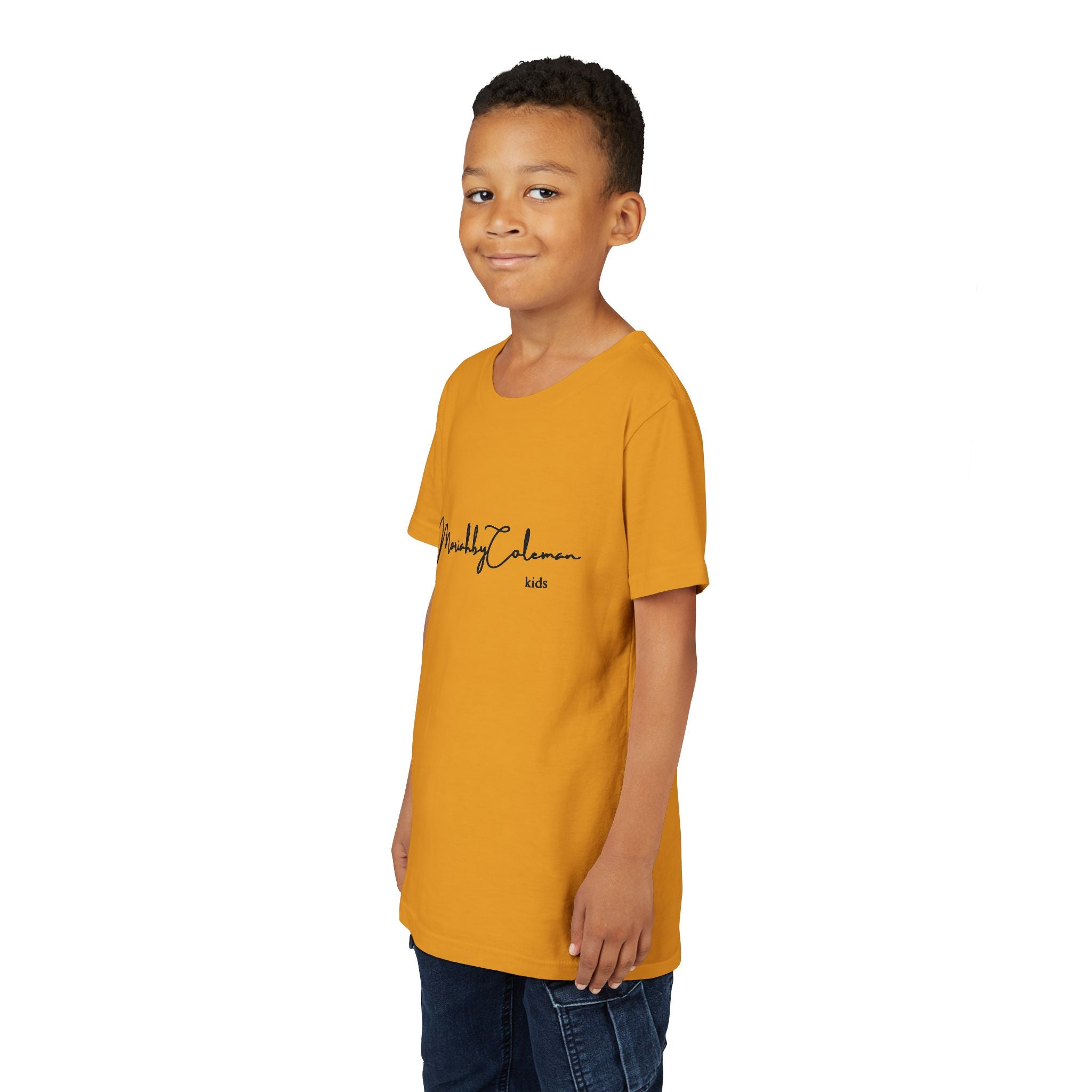 Stylish Youth Tee with Elegant Script Design, Perfect for Kids' Parties, Birthdays, Everyday Wear, Gift Ideas, and Family Photos