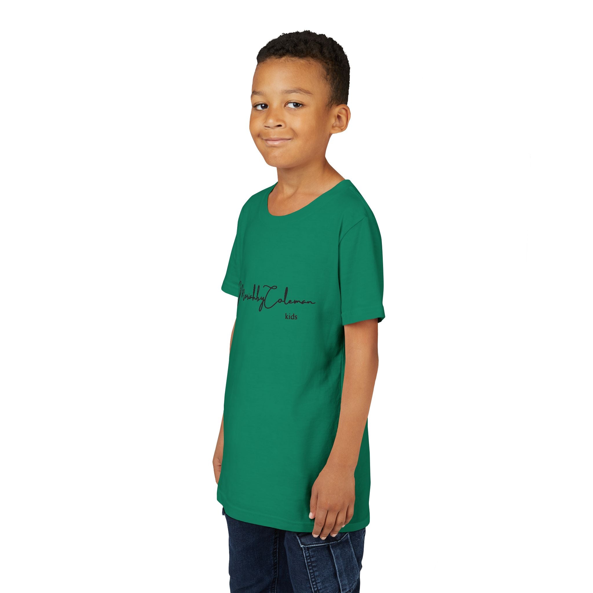 Stylish Youth Tee with Elegant Script Design, Perfect for Kids' Parties, Birthdays, Everyday Wear, Gift Ideas, and Family Photos