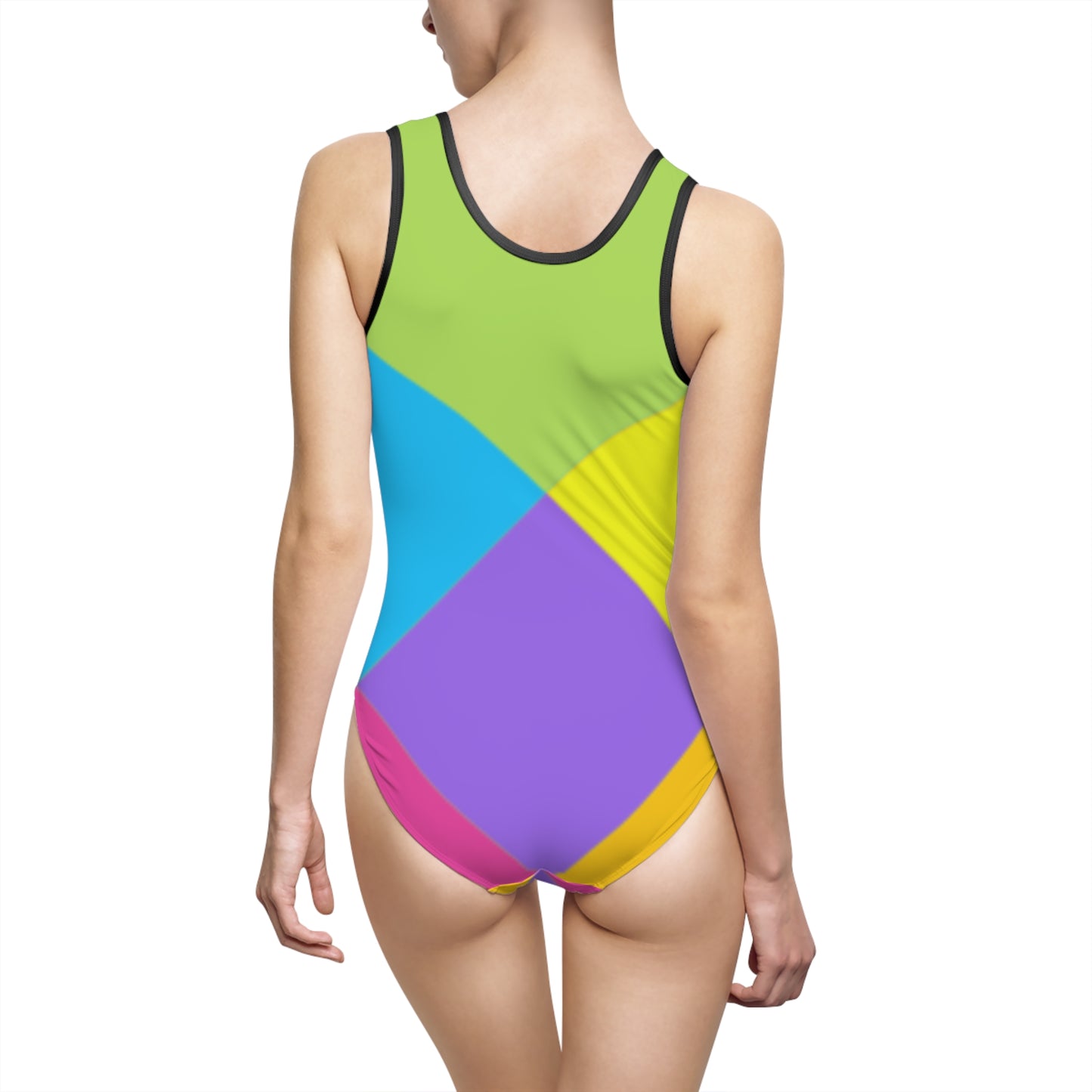 Vibrant Women's Classic One-Piece Swimsuit - Colorful Beachwear for Summer Fun