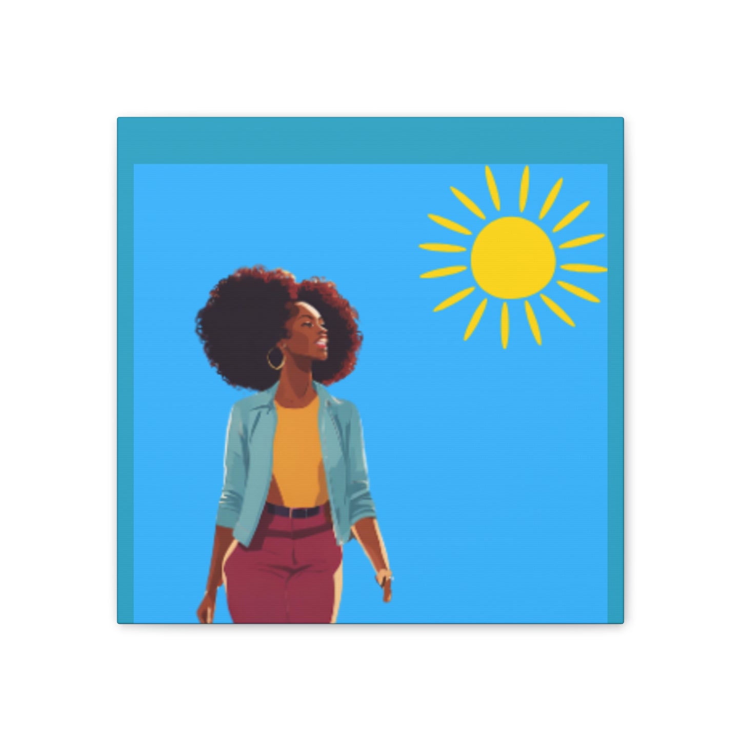 Sunshine Afro Woman Canvas Art - Vibrant Home Décor