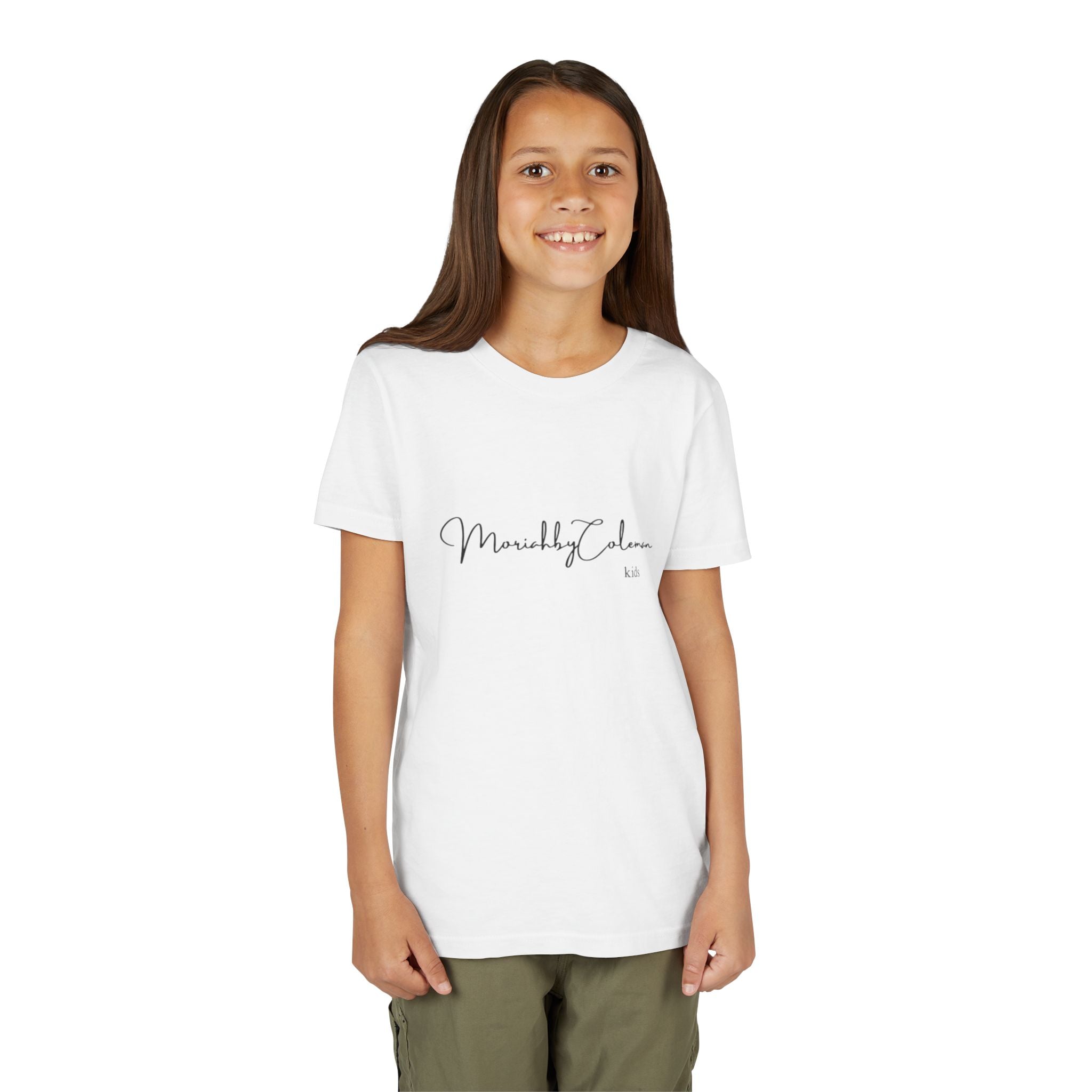Stylish Youth Tee with Elegant Script Design, Perfect for Kids' Parties, Birthdays, Everyday Wear, Gift Ideas, and Family Photos