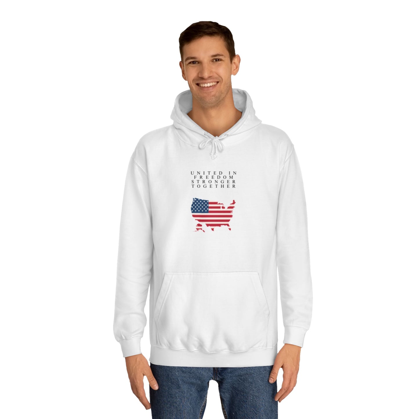 Unisex College Hoodie - "United in Freedom Together" Design