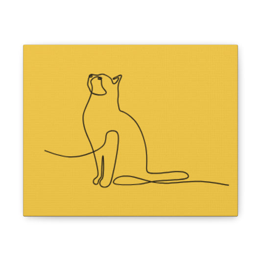 Modern Cat Canvas Gallery Wrap - Minimalist Art for Cat Lovers