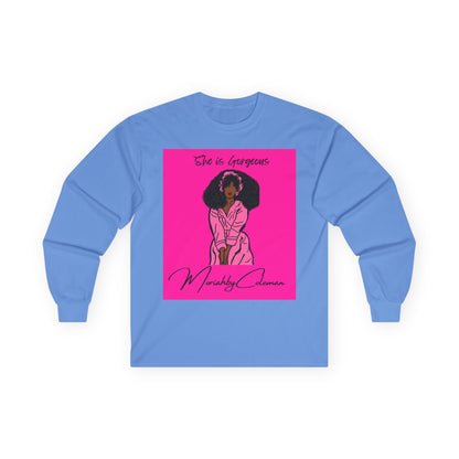 She is Gorgeous Illustration Long Sleeve Tee | Black Woman Empowerment
