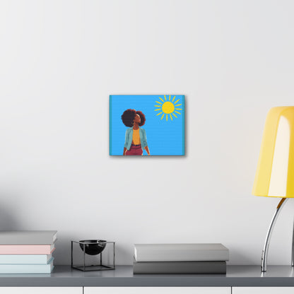 Sunshine Afro Woman Canvas Art - Vibrant Home Décor