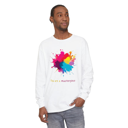 You Are A Masterpiece Long Sleeve T-Shirt - Colorful Art Tee for Creative Souls