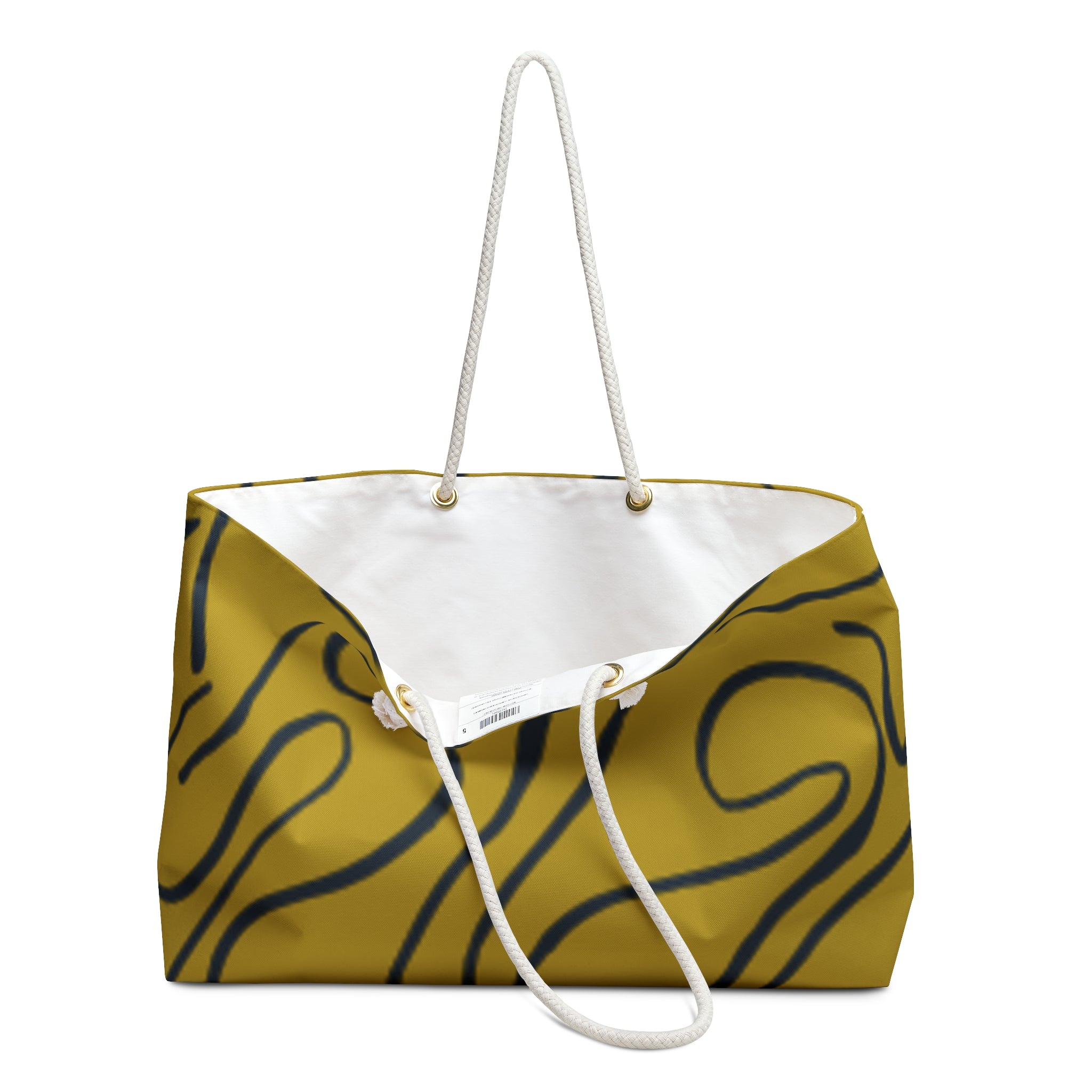 Artistic Yellow Weekender Bag - Stylish Travel Tote with Abstract Design