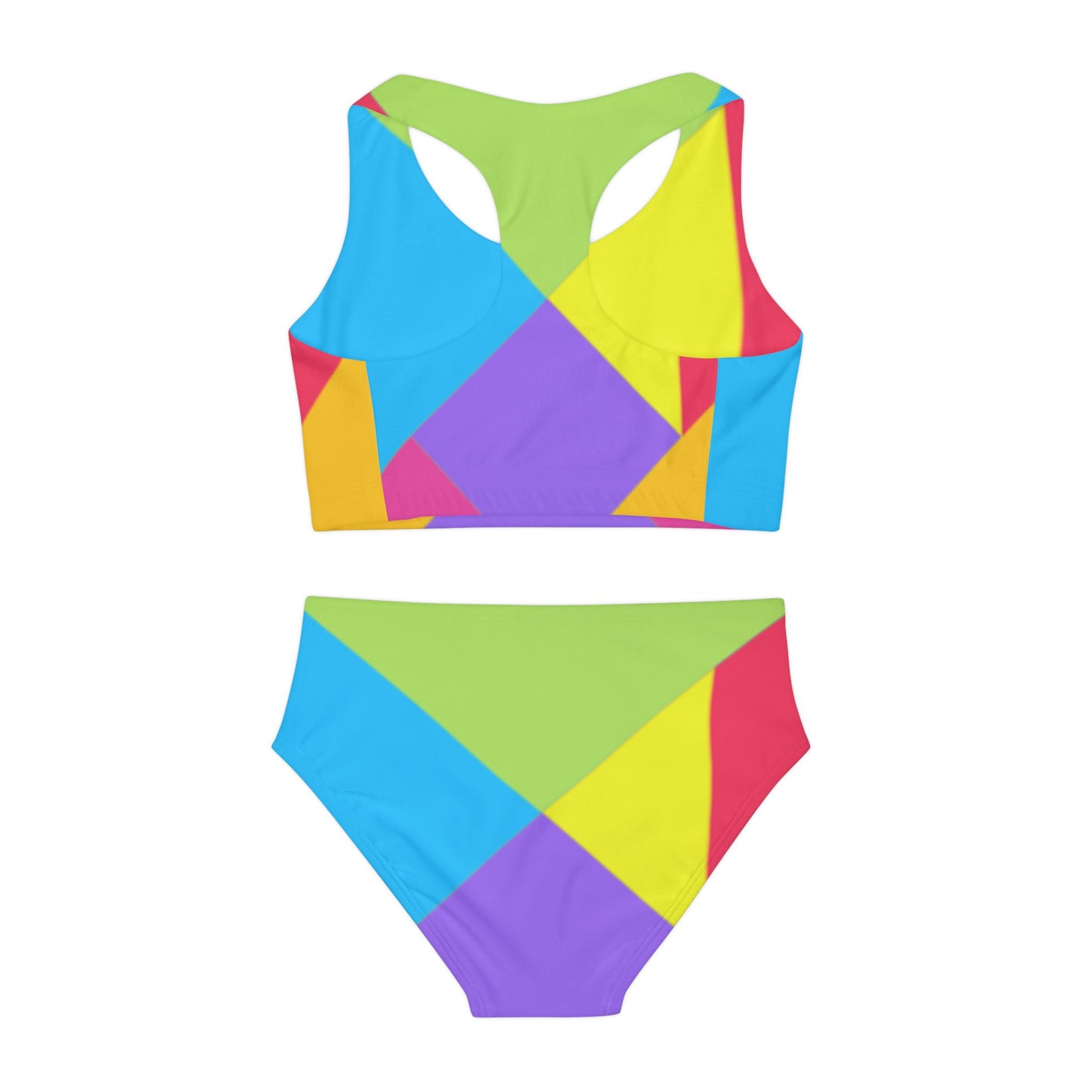 Vibrant Girls Two Piece Swimsuit - Fun Colorful Swimwear for Beach Days