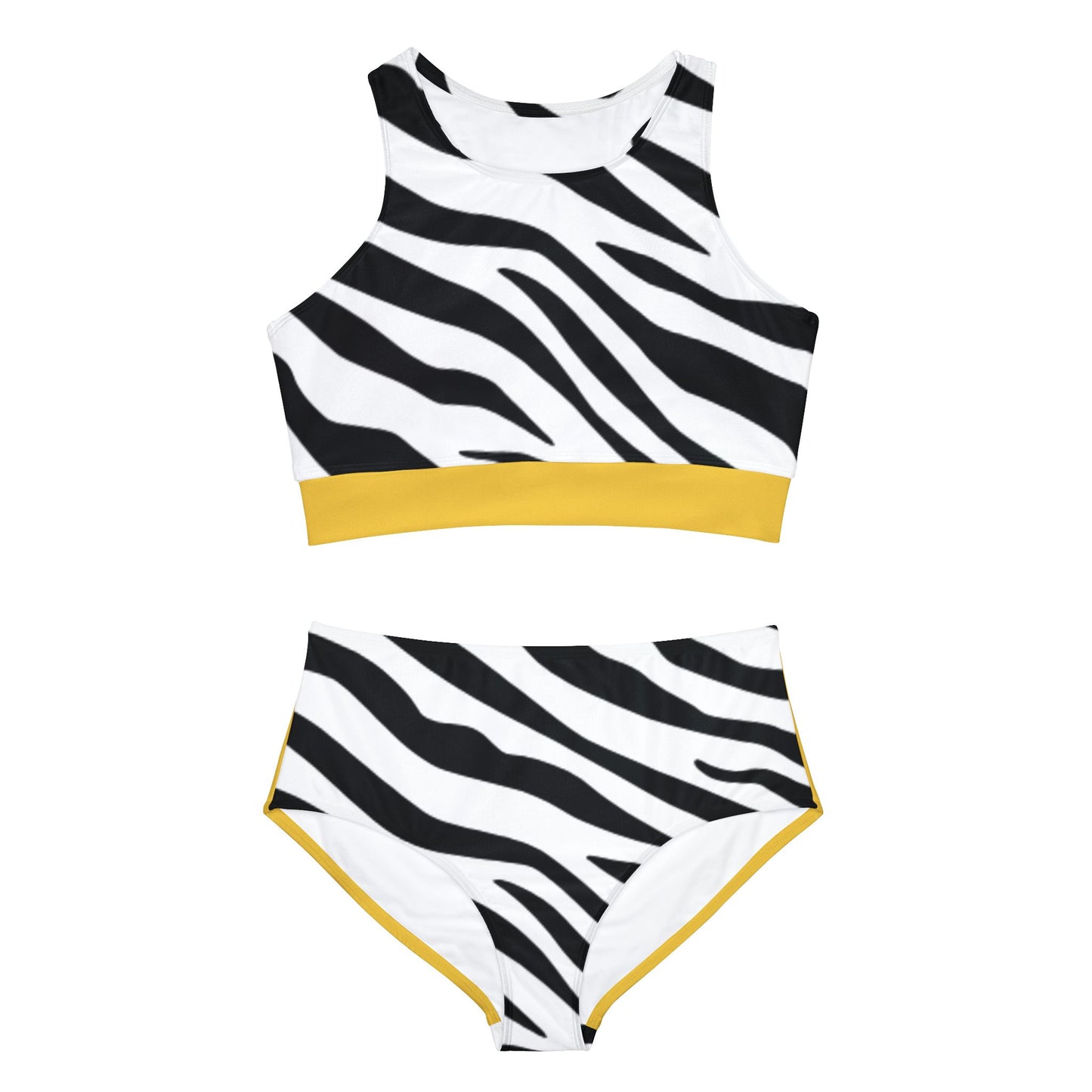 Sporty Zebra Print Bikini Set for Active Beach Days