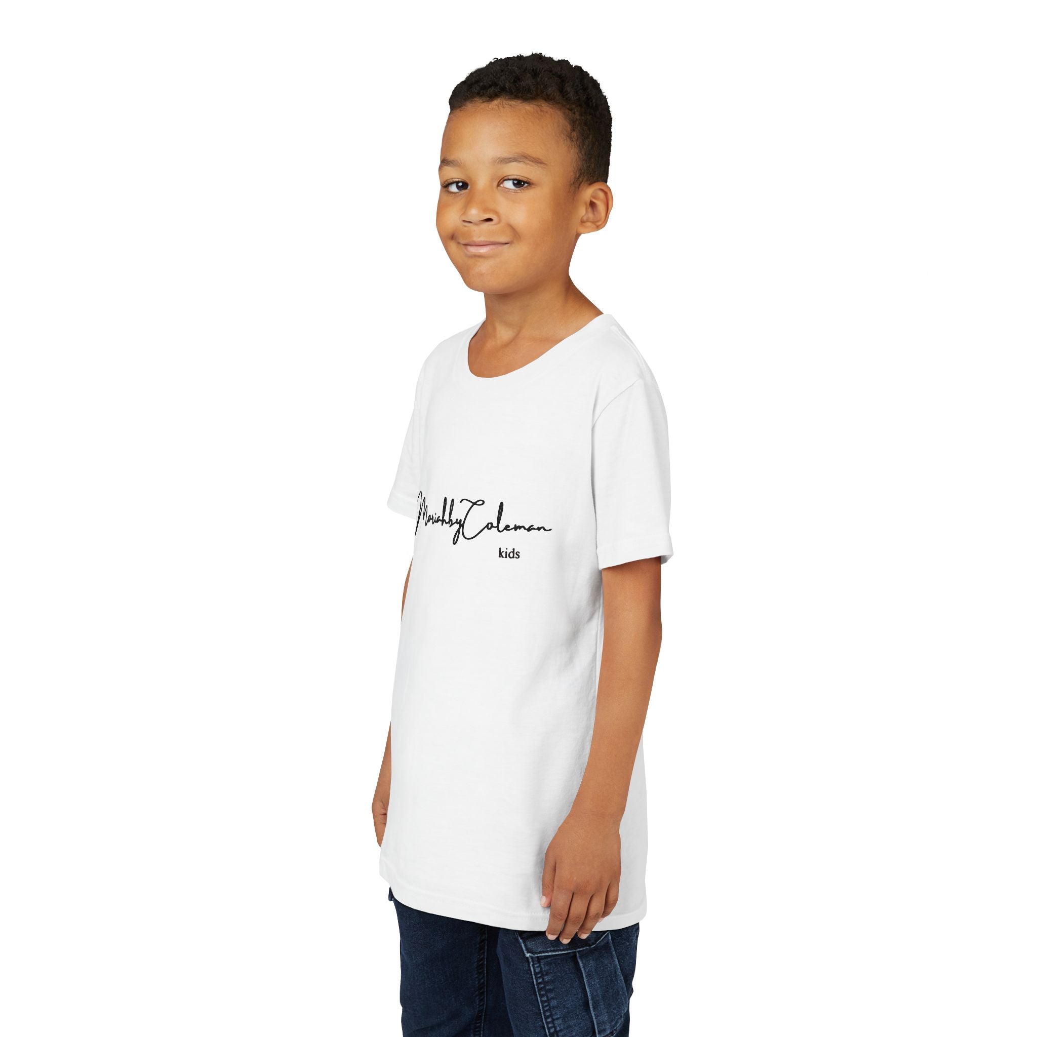 Stylish Youth Tee with Elegant Script Design, Perfect for Kids' Parties, Birthdays, Everyday Wear, Gift Ideas, and Family Photos