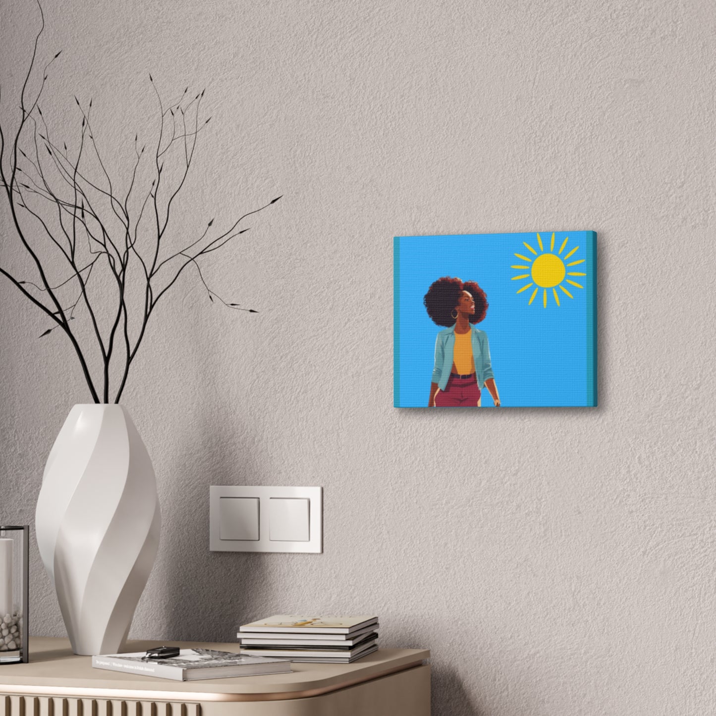 Sunshine Afro Woman Canvas Art - Vibrant Home Décor