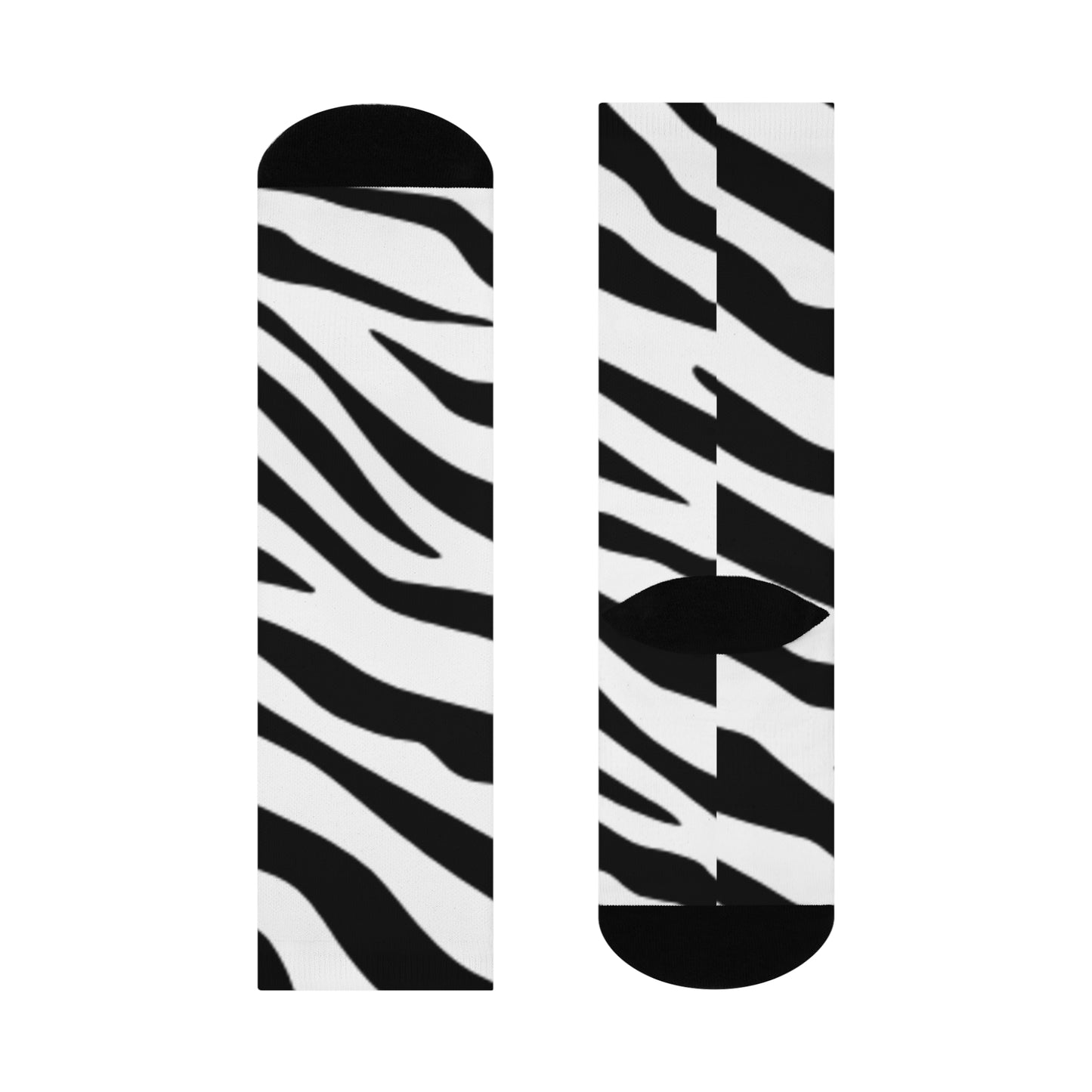 Zebra Print Cushioned Crew Socks - Stylish Comfort for Everyday Wear