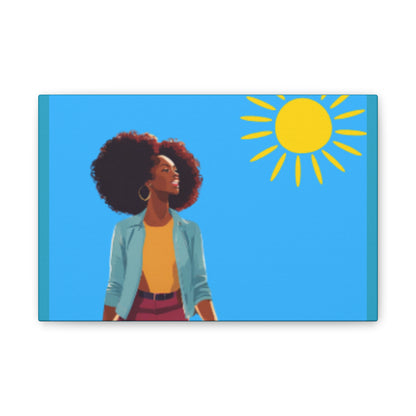 Sunshine Afro Woman Canvas Art - Vibrant Home Décor