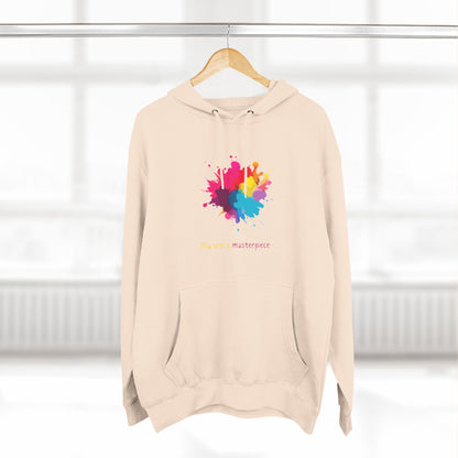 You Are a Masterpiece Colorful Fleece Hoodie - Artistic Pullover for Creative Souls