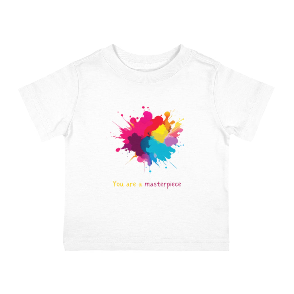 Infant Cotton Jersey Tee - "You Are a Masterpiece" Colorful Splash Design