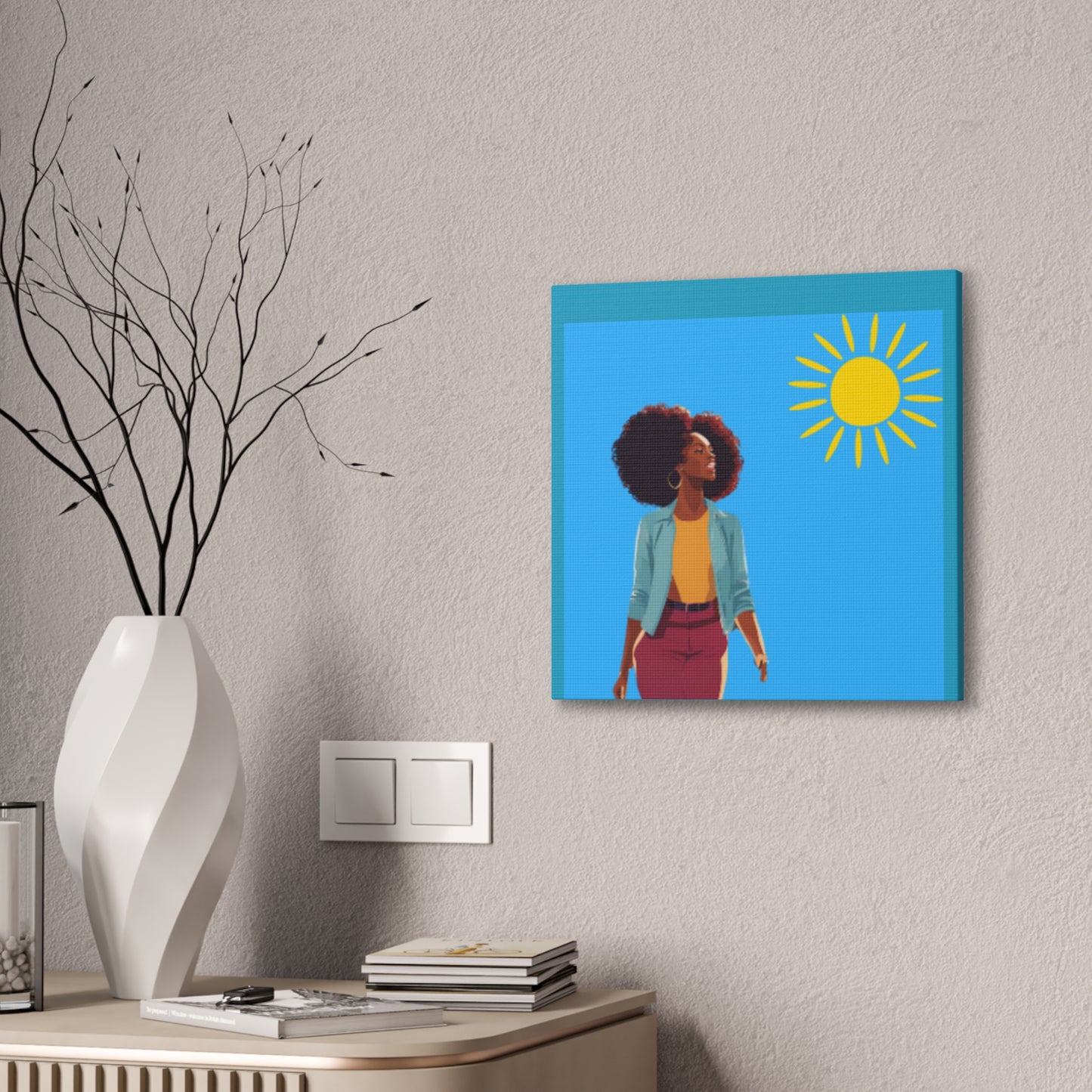 Sunshine Afro Woman Canvas Art - Vibrant Home Décor