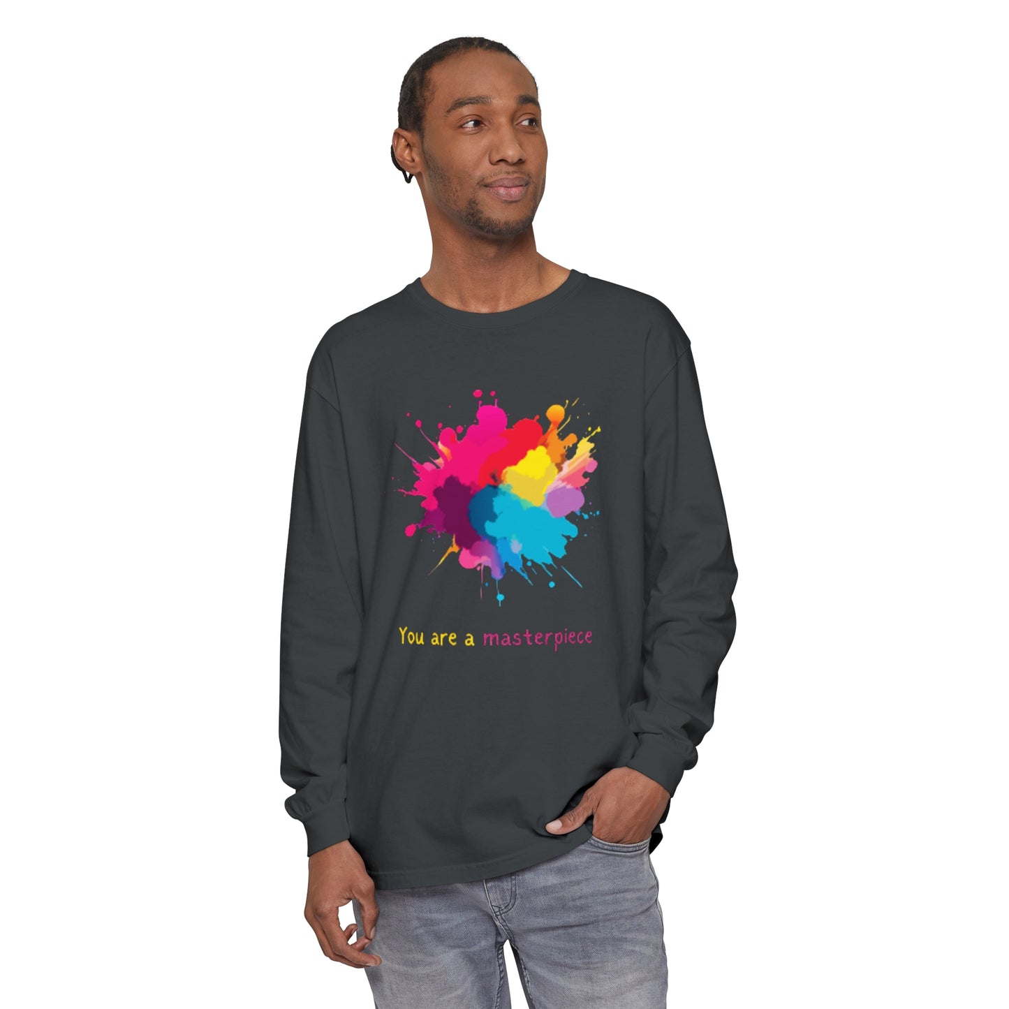 You Are A Masterpiece Long Sleeve T-Shirt - Colorful Art Tee for Creative Souls